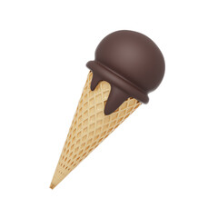brown chocolate ice cream 3d illustration