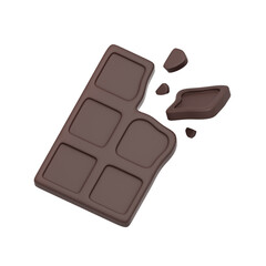 brown chocolate 3d illustration