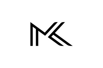 Letter KM or MK Logo Design Vector 