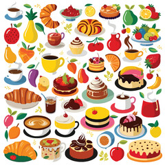 pattern with cakes and sweets