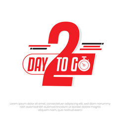 2 Day Left Design Concept Typography Countdown Vector Design