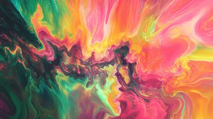 A vibrant abstract artwork filled with swirling colors and dynamic patterns.