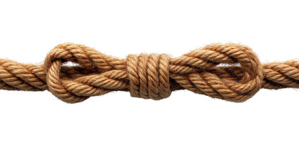 Rope twine with bow isolated on transparent background