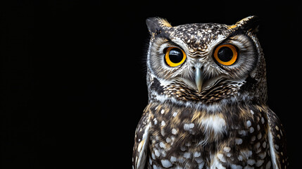 Fototapeta premium Owl on a black background