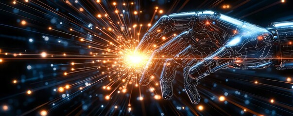 Obraz premium Artificial Intelligence is transforming automation in the manufacturing industry