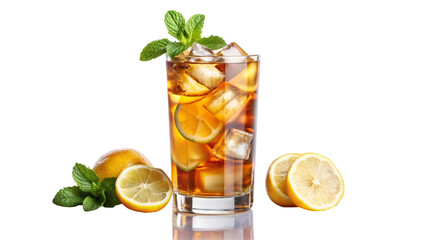 Long Island iced tea isolated on white background