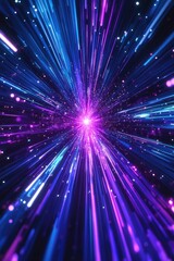 Obraz premium Purple Blue Star Burst Black Background,