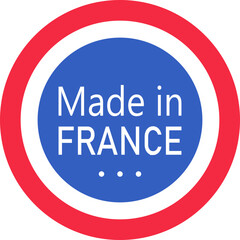 Made in France, French Quality, France Flag , French Product Emblem. Vector Flat Icon Label