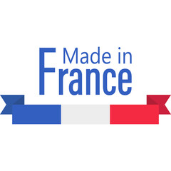 Made in France, French Quality, France Flag , French Product Emblem. Vector Flat Icon Label