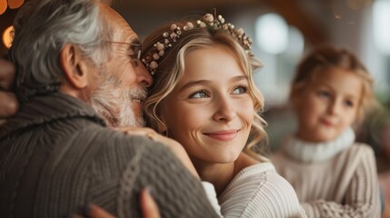 Obraz premium Reunion: A joyful family event where members reunite after a period of separation, celebrating their time together with warmth and happiness. 