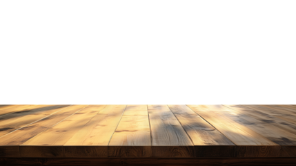 Light wooden table top on white background, Products presentation concept