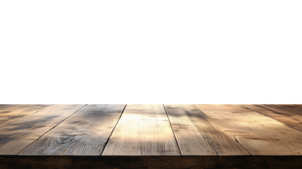 Light wooden table top on white background, Products presentation concept