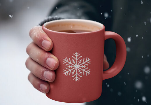 Red Coffee Mug Mockup With Generative AI