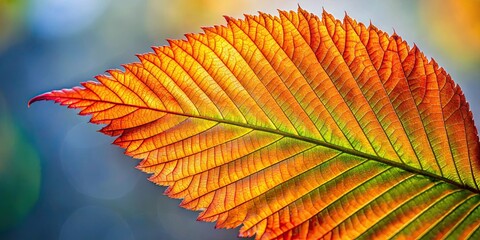 Close-up of a vibrant American Elm leaf without transparency , nature, texture, green, foliage, botanical, close-up, detailed
