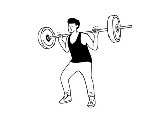 Man workout in gym, doing exercise