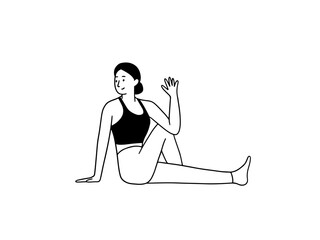 Fototapeta premium Woman doing floor exercises