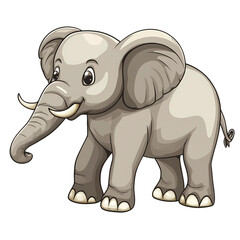 Fototapeta premium elephant jungle animal cartoon Illustration on transparent background, generated ai