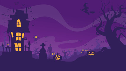 Happy Halloween background, Halloween vector illustration.	