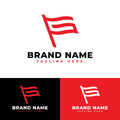 Flag letter G logo symbol icon flat stock vector design 