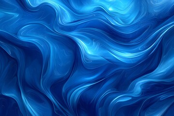 Naklejka premium Abstract blue digital wallpaper with soft, flowing waves and a hint of pink, perfect for modern design