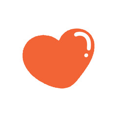 red heart isolated on white background