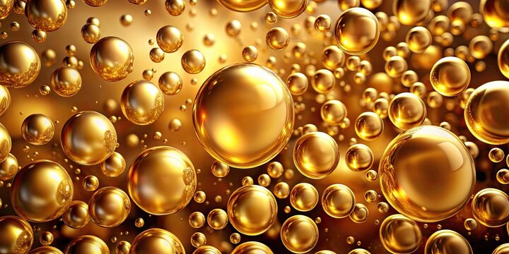 Abstract background of gold smooth bubbles, gold, bubbles, abstract, shiny, smooth, spheres, luxury, elegant, stylish