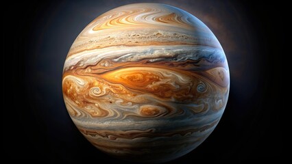 of Jupiter planet with detailed swirling patterns in a background, Jupiter, planet, astronomy, space