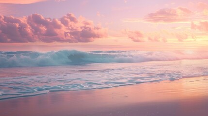 Serene Sunset Over Ocean Waves