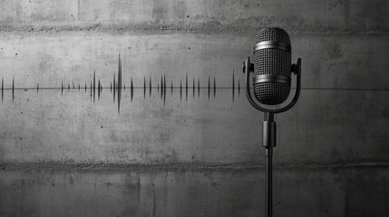 Fototapeta premium Black and White Microphone