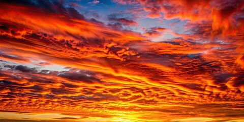 Fototapeta premium Vibrant red and orange clouds at sunrise, clouds, sunrise, red, orange, vibrant, colorful, sky, morning, nature, beauty
