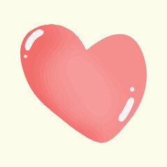 watercolor red love element design. red heart design stock