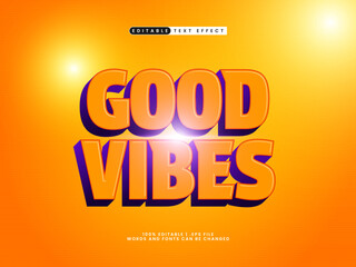 good vibes editable text effect in light and simple text style