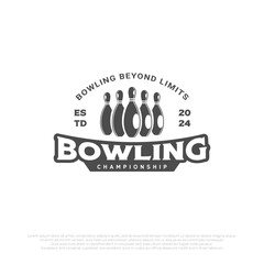 minimalist bowling pin logo vector template. bowling game silhouette design illustration