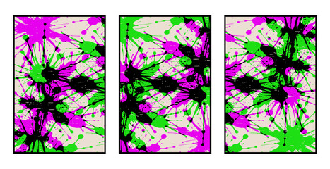 Set of 3 Abstract pattern. Illustration for printing on wall decorations. For use in graphics.