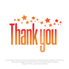 Thank you, gradient typography design template, orange stars colors