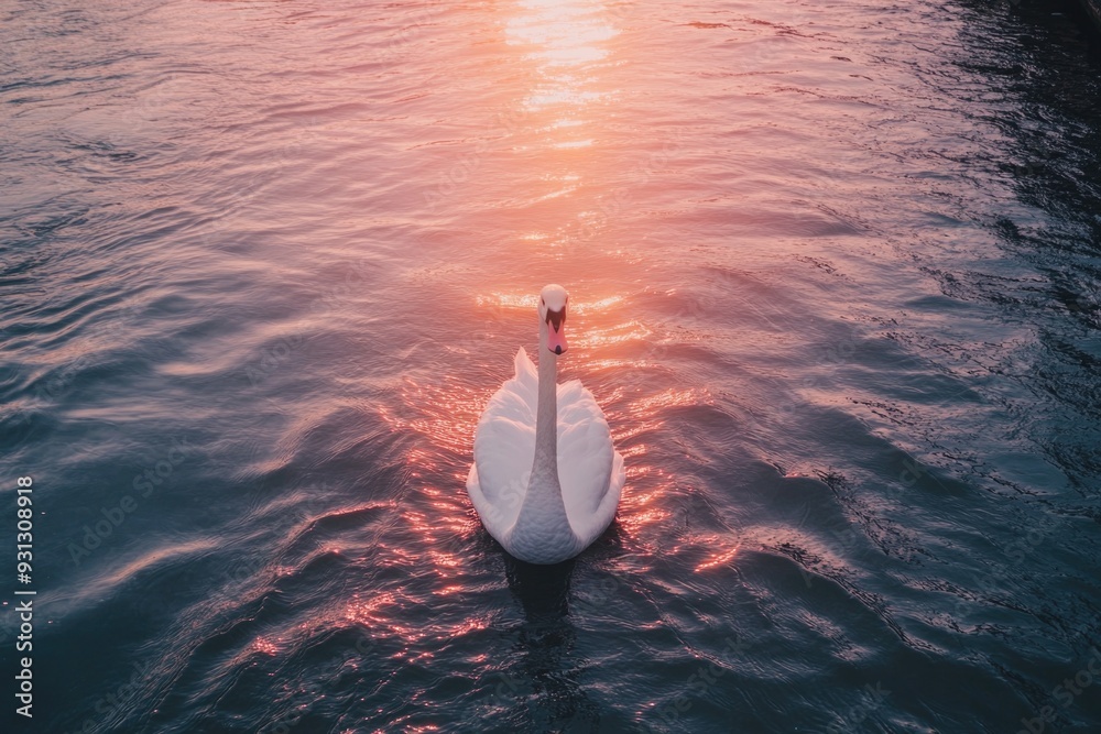 Poster White Swans on Water