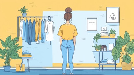 Stylish Home Wardrobe Area with Houseplants and Modern Decor for a Relaxed Lifestyle