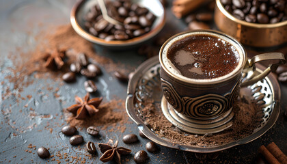 Traditional turkish coffee drink concept