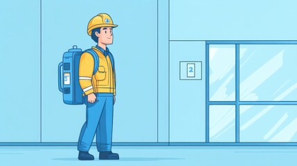 Obraz premium Dedicated Rescue Worker in Safety Gear: A Symbol of Industry Commitment and Emergency Preparedness