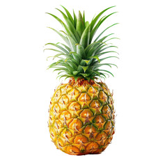 Fototapeta premium Pineapple on White Background Isolated on Transparent or White Background, PNG