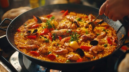 Savor the Flavor: A Delightful Seafood Paella Cooked to Perfection