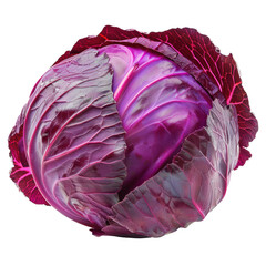 Obraz premium Red Cabbage on White Background Isolated on Transparent or White Background, PNG