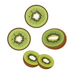 Fototapeta premium series of icons featuring kiwi fruit