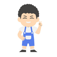 Kindergarten Kid with Peace Pose