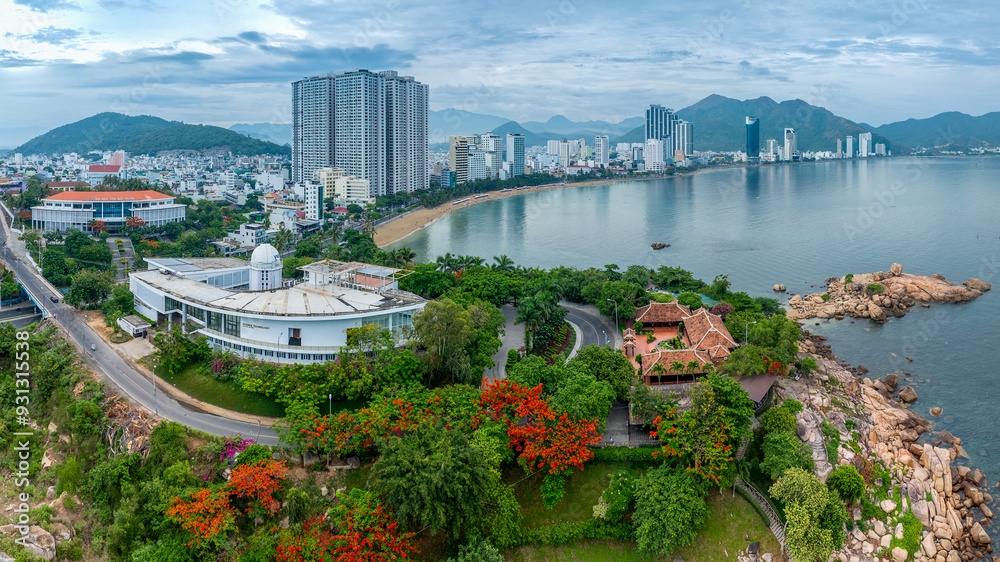 Wall mural june 5, 2024: panoramic view of the coastal city of nha trang, vietnam