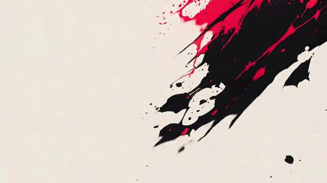 黒と赤のインクが飛び散り画面を染める