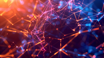 Fototapeta premium a 3D mesh structure with tangled lines and nodes forming a complex web, 3d wallpaper, background 