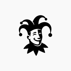 Jester Silhouette Logo Design Template