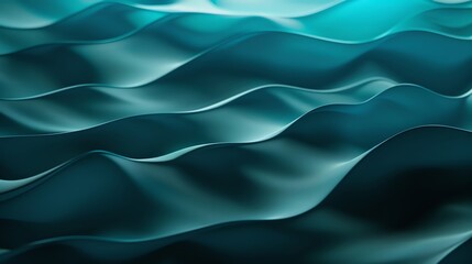 Obraz premium Abstract illustration of ocean waves in soothing teal tones, creating a serene and calming underwater atmosphere.