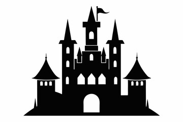 Obraz premium Castle icon vector, Castle silhouette sign collection 
